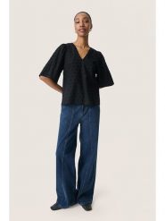 Soaked in Luxury Bluzka w kolorze czarnym rozmiar: XXL. Czarne bluzki Soaked in Luxury, xxl, bez wzorów, z bawełny, bez kołnierzyka, bez ramiączek. Za 117.73 zł.