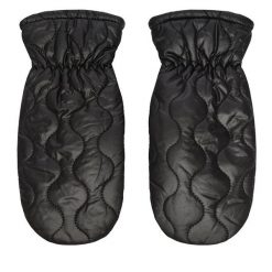 Rękawiczki Damskie Pieces. Czarne rękawiczki Pieces, bez wzorów, z dzianiny. Za 99.99 zł.