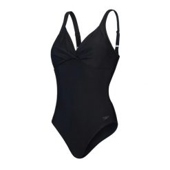 Damski kostium kąpielowy 1-częściowy Speedo Cross Knot Shaping. Czarne stroje jednoczęściowe Speedo, bez wzorów, sportowe. Za 318.99 zł.