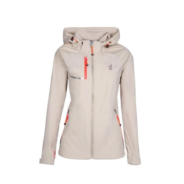 Kurtka softshell damska AULP ROSSA wodoodporna oddychająca regulowana z kapturem. Brązowe kurtki przejściowe sportowe Aulp, bez wzorów, z softshellu, z kapturem, trekkingowe. W wyprzedaży za 299.99 zł.