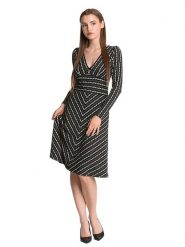 Vive Maria Sukienka "Dandy Stripes" w kolorze czarno-białym rozmiar: XL. Czarne sukienki Vive Maria, xl, bez wzorów, bez kołnierzyka, bez ramiączek, midi. Za 151.90 zł.
