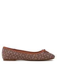 Coach Baleriny Abigail CT240 Brązowy. Brązowe baleriny Coach, bez wzorów, z materiału, bez obcasa, bez zapięcia. Za 419.99 zł.