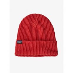 Czapka zimowa Patagonia Fisherman Rolled Beanie - madder red. Czerwone czapki zimowe Patagonia, bez wzorów, sportowe. Za 169.00 zł.