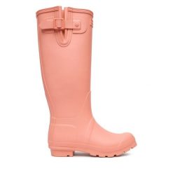 Kalosze Hunter. Czerwone kalosze Hunter, bez wzorów, bez zapięcia. Za 349.99 zł.