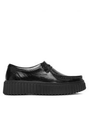 Clarks Półbuty Torhill Bee 26179111 Czarny. Czarne półbuty wsuwane Clarks, bez wzorów, z lakierowanej skóry, bez obcasa, na płaskiej podeszwie. Za 529.99 zł.