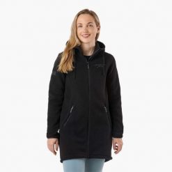 Bluza polarowa turystyka damska Swedemount Nordkap Pile Coat wodoodporna. Czarne bluzy bez kaptura SWEDEMOUNT, bez wzorów, z polaru, trekkingowe. Za 372.00 zł.