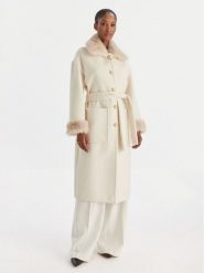 YES LONDON Płaszcz wełniany CD1211ECO Écru Regular Fit. Płaszcze YES LONDON, na zimę, bez wzorów, z syntetyku, bez kaptura. Za 2,749.00 zł.
