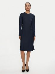 Calvin Klein Sukienka codzienna K20K207683 Granatowy Regular Fit. Niebieskie sukienki Calvin Klein, na co dzień, bez wzorów, z syntetyku, bez kołnierzyka, bez ramiączek, proste. Za 499.99 zł.