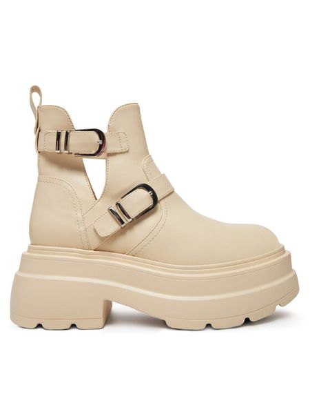 DeeZee Botki ST0242613-2 Beżowy. Brązowe botki DeeZee, bez wzorów, ze skóry, bez obcasa, na płaskiej podeszwie, bez zapięcia. Za 132.99 zł.