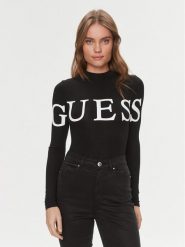 Guess Body Giulia V4RP09 K68D2 Czarny Slim Fit. Czarne body i gorsety Guess, z aplikacjami, z wiskozy, bez ramiączek. Za 199.99 zł.