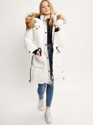 CANADA weather gear Parka w kolorze białym rozmiar: S. Białe płaszcze CANADA weather gear, s, bez wzorów, bez kaptura. Za 289.13 zł.