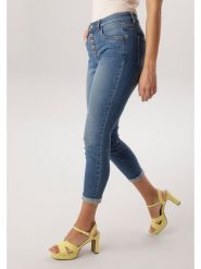 Aniston Dżinsy - Skinny fit - w kolorze niebieskim rozmiar: 46. Niebieskie jeansy Aniston, bez wzorów, klasyczne. Za 70.08 zł.