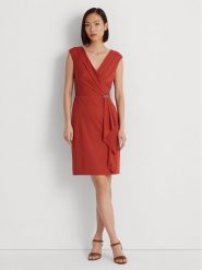 Lauren Ralph Lauren Sukienka koktajlowa 253906356003 Czerwony Regular Fit. Czerwone sukienki Lauren Ralph Lauren, bez wzorów, z syntetyku, wizytowe, bez kołnierzyka, bez ramiączek. Za 819.99 zł.