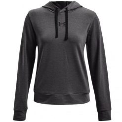 Damska Bluza Z Kapturem Rival Terry. Szare bluzy Under Armour, l, bez wzorów, bez ramiączek, z kapturem. Za 224.99 zł.
