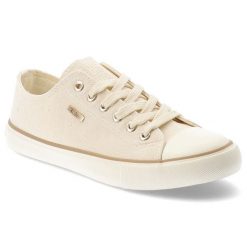 Trampki damskie Big Star, tekstylna cholewka sznurowany fason klasyczna gumowa podeszwa okrągły nosek minimalistyczny design, beżowe, TT274773. Brązowe trampki BIG STAR, bez wzorów, z gumy, klasyczne, bez zapięcia. Za 129.00 zł.