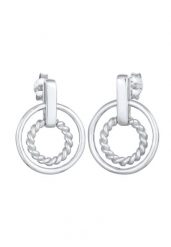 Elli Damskie kolczyki sztyfty okrągłe zakręcone w srebrze próby 925 Sterling Silver Kolczyki 1 ct. Szare kolczyki Elli, srebrne. Za 293.99 zł.