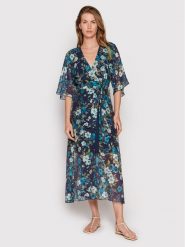 Guess Sukienka letnia W2YK38 WEPQ0 Granatowy Regular Fit. Niebieskie sukienki Guess, m, z aplikacjami, z wiskozy, bez kołnierzyka, bez ramiączek. Za 409.99 zł.