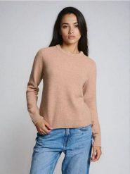 Sweter z domieszką wełny - beżowy. Brązowe swetry Sinsay, l, bez wzorów, z wełny, bez ramiączek. Za 39.99 zł.