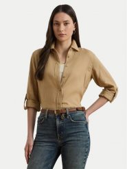 LAUREN RALPH LAUREN Koszula 200782777060 Beżowy Relaxed Fit. Brązowe koszule Lauren Ralph Lauren, xxl, bez wzorów, ze lnu, bez kołnierzyka, bez ramiączek. Za 519.99 zł.