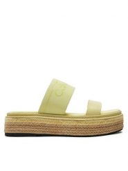 Calvin Klein Klapki Wedge Slide He HW0HW01966 Żółty. Żółte klapki Calvin Klein, bez wzorów, z materiału, bez obcasa, bez zapięcia. Za 649.99 zł.