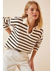 Happiness Istanbul Sweter w kolorze kremowym rozmiar: onesize. Białe swetry Happiness Istanbul, bez wzorów, bez ramiączek. Za 65.99 zł.