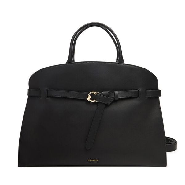 Torebka Coccinelle. Czarne shopper bag Coccinelle, bez wzorów, bez dodatków. Za 2,099.00 zł.