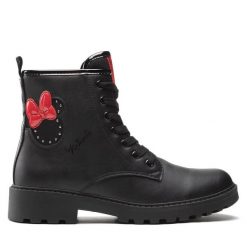 Trapery Geox. Czarne traperki Geox, bez wzorów, bez obcasa, bez zapięcia. Za 399.99 zł.