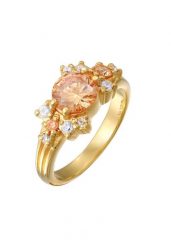 Elli PREMIUM Damski pierścionek Coctail z cyrkoniami w pozłacanym srebrze 925 Sterling Silver Pierścionki 1 ct. Szare pierścionki Elli PREMIUM, z cyrkonią, pozłacane. Za 368.99 zł.