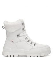 Rieker Revolution Lifestyle Botki W2174-80 Biały. Białe botki Rieker Revolution Lifestyle, bez wzorów, bez obcasa, na płaskiej podeszwie, bez zapięcia. Za 455.00 zł.