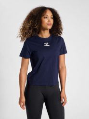 Koszulka damska Hummel Icons. Niebieskie t-shirty sportowe Hummel, xs, bez wzorów, z bawełny, bez ramiączek, do piłki nożnej. Za 124.00 zł.