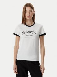 KARL LAGERFELD T-Shirt B2W17021 Biały Slim Fit. Białe t-shirty KARL LAGERFELD, l, bez wzorów, z bawełny, bez kołnierzyka, bez ramiączek. Za 429.99 zł.