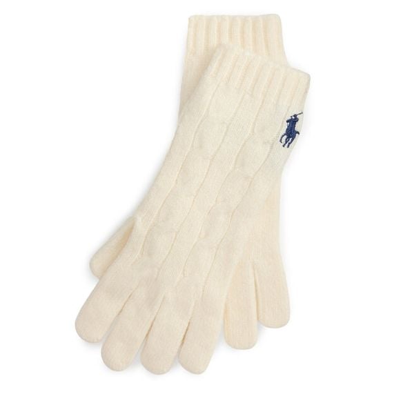 Rękawiczki Polo Ralph Lauren. Brązowe rękawiczki Polo Ralph Lauren, bez wzorów, z dzianiny. Za 469.99 zł.