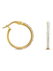 Revoni Złote kolczyki-kreole z kryształkami Swarovski rozmiar: onesize. Żółte kolczyki Revoni, z kryształem, złote. Za 594.39 zł.