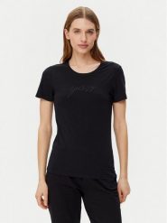 Guess T-Shirt O5GI02 KBBU1 Czarny Regular Fit. Czarne t-shirty Guess, l, z aplikacjami, z bawełny, bez kołnierzyka, bez ramiączek. Za 89.99 zł.