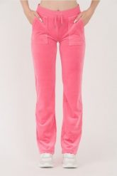 JUICY COUTURE Różowe damskie spodnie dresowe Del Ray Pocketed Pant, Rozmiar S. Czerwone spodnie dresowe Juicy Couture, bez wzorów, z dresówki. W wyprzedaży za 299.99 zł.