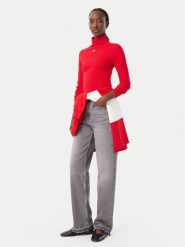 Tommy Jeans Golf DW0DW23251 Czerwony Slim Fit. Czerwone swetry Tommy Jeans, xxs, bez wzorów, z bawełny, bez ramiączek. Za 229.99 zł.