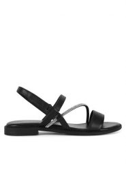 Lasocki Sandały EST-AFIONA-12 Czarny. Czarne sandały Lasocki, bez wzorów, z materiału, bez obcasa, na płaskiej podeszwie, bez zapięcia. Za 129.99 zł.
