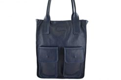 Shopperka skórzana BARBERINI'S 952-4 granatowa. Niebieskie shopper bag Barberinis, bez wzorów, ze skóry, biznesowe, małe, bez dodatków. Za 339.99 zł.