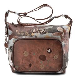 Brązowa Torebka Anekke Elegancka Listonoszka Damska. Brązowe listonoszki Anekke, z aplikacjami, z materiału, eleganckie, zdobione, bez dodatków. Za 369.00 zł.