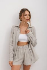 KOSZULA HOLLY JASNO SZARA L - Flawless. Szare koszule Flawless, l, bez wzorów, z bawełny, bez kołnierzyka, bez ramiączek. Za 350.00 zł.