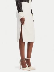 Elisabetta Franchi Spódnica ołówkowa GO-164-61E2-V250 Biały Regular Fit. Białe spódnice Elisabetta Franchi, bez wzorów, z syntetyku, ołówkowe. Za 1,069.00 zł.
