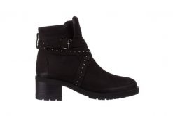Botki Bayla-161 077-41464 Black Nubuck, Czarny, Skóra naturalna. Czarne botki Bayla, bez wzorów, z nubiku, bez obcasa, na obcasie, bez zapięcia. W wyprzedaży za 199.00 zł.