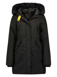 Geographical Norway Parka "Cherifa" w kolorze czarnym rozmiar: S. Czarne płaszcze Geographical Norway, s, z aplikacjami, bez kaptura. Za 286.84 zł.