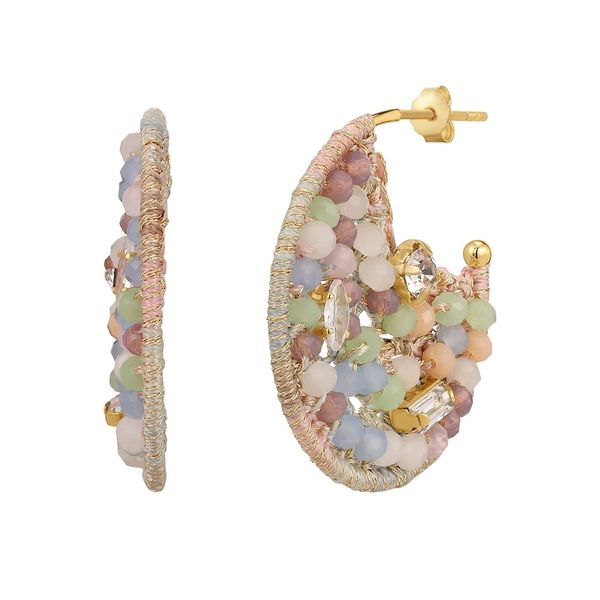 Yokoamii Kolczyki Mosiadz Żółte złoto Kolczyki koła 1 ct Damski. Żółte kolczyki Yokoamii, z cyrkonią, pozłacane. Za 169.99 zł.