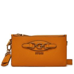Torebka Guess. Brązowe listonoszki Guess, z aplikacjami, bez dodatków. Za 269.99 zł.
