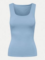 ONLY Top Lea 15278090 Błękitny Regular Fit. Niebieskie topy ONLY, xl, bez wzorów, z syntetyku, bez kołnierzyka, bez ramiączek. Za 59.99 zł.
