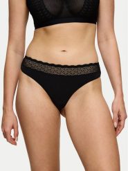 Triumph Stringi Feel Of Modal 10219764 Czarny. Czarne stringi Triumph, bez wzorów. Za 39.99 zł.