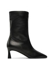 Pollini Botki SA24135C1LTI0000 Czarny. Czarne botki Pollini, bez wzorów, ze skóry, bez obcasa, na szpilce, bez zapięcia. Za 1,349.00 zł.