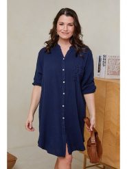 Curvy Lady Sukienka w kolorze granatowym rozmiar: 40/42. Niebieskie sukienki Curvy Lady, na co dzień, bez wzorów, z bawełny, klasyczne, bez kołnierzyka, bez ramiączek, mini, proste. Za 128.85 zł.