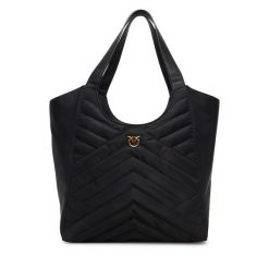 Torebka PINKO. Czarne shopper bag Pinko, bez wzorów, bez dodatków. Za 1,239.00 zł.